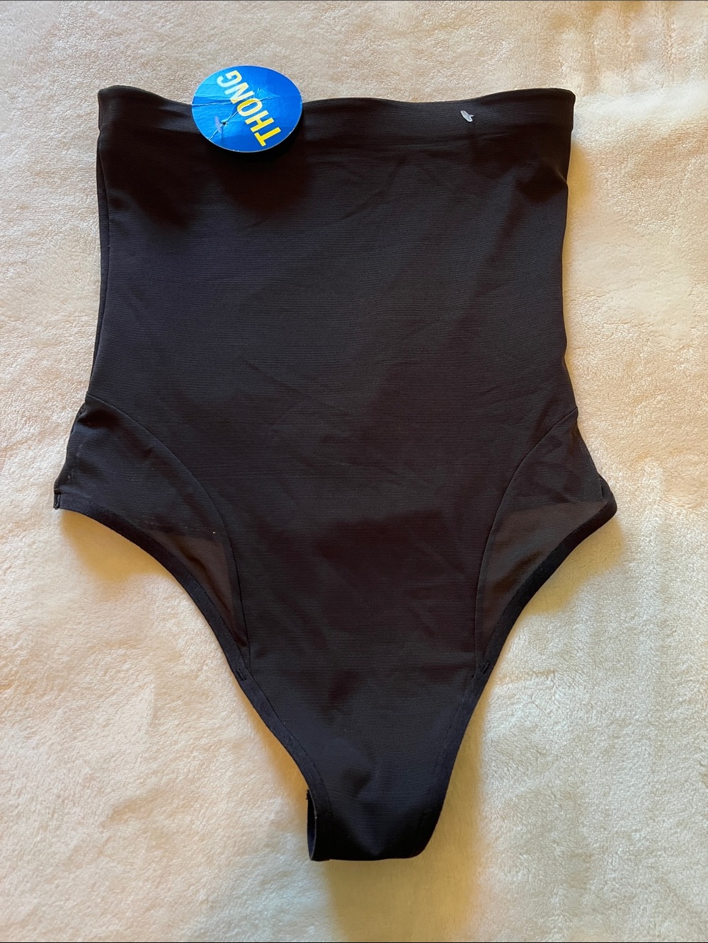 High-Waist Black Shaping Thong